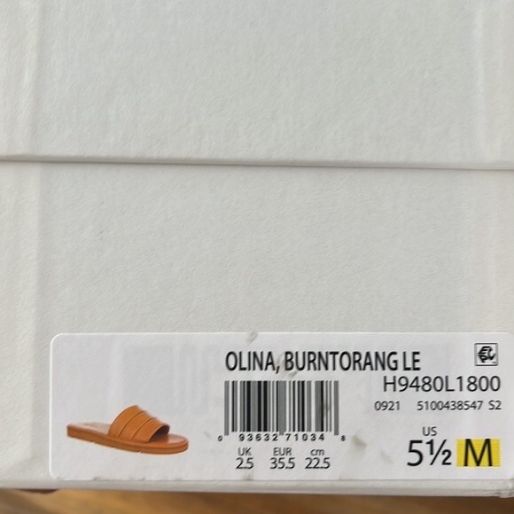 NWT Vince Olina Quilted Slide Sandals Burnt Orange 5.5 - Picture 8 of 8